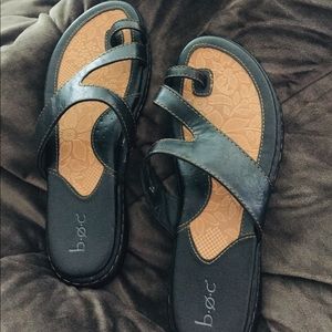 Sandals- b.o.c. NEVER worn brand new black leather